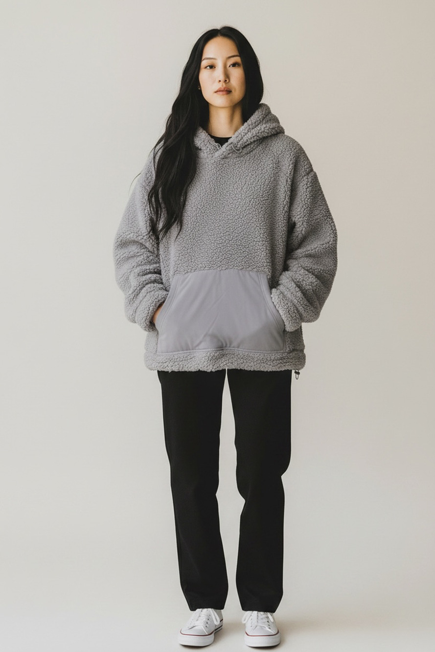 Zella Womens Purple Sherpa Hooded Long Sleeve Sweatshirt Size XS